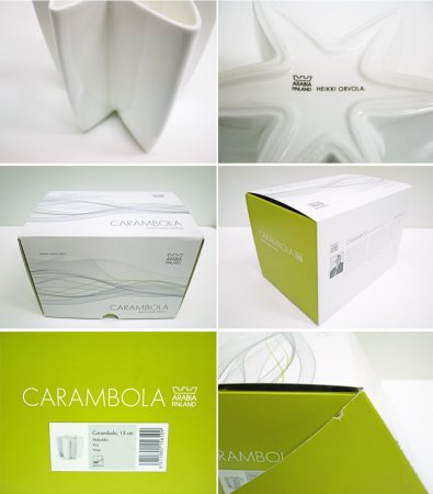 アラビア ARABIA カランボラ CARAMBOLA フラワーベース ヘイッキ・オルヴォラ Heikki Orvola 元箱付き 北欧 ●