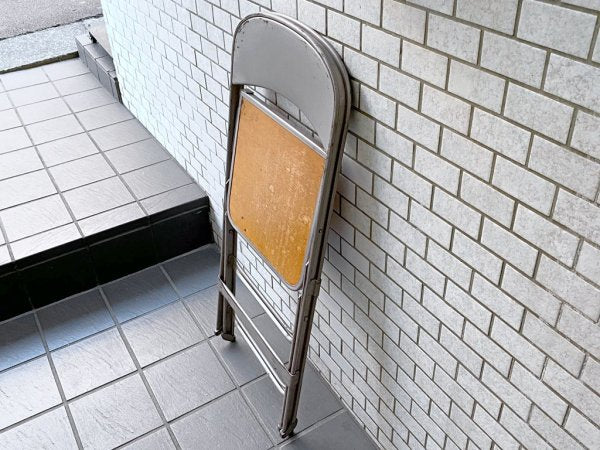 クラリン CLARIN フォールディングチェア Folding chair 板座 50'S ビンテージ 折り畳みチェア ウッドシート 米国 ■