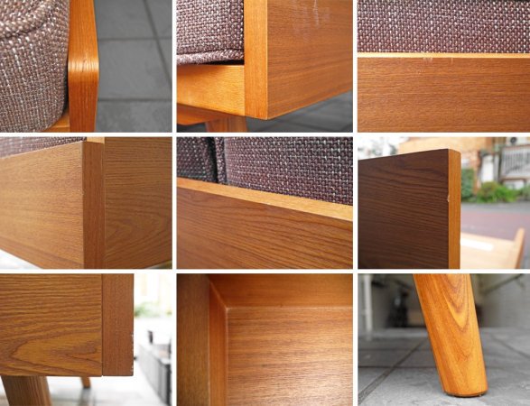 ウニコ unico アルベロ ALBERO 2シーター カバーリング ソファ チークカラーフレーム ブラウン ファブリック 北欧スタイル ■