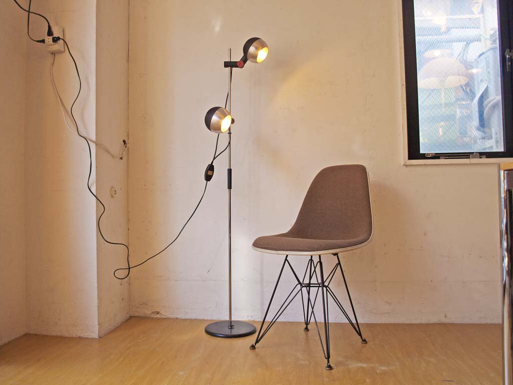 ロジェ・タロン Roger tallon ビンテージ フロアランプ Floor lamp 2灯 照明 スタンドライト フランス ミッドセンチュリー ★
