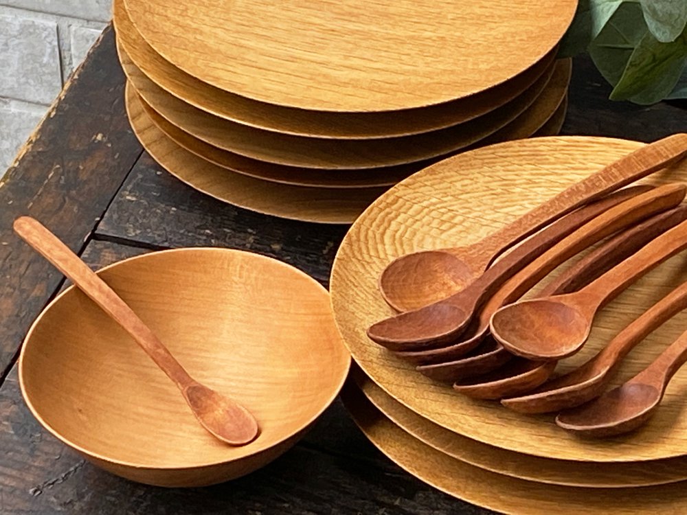 三谷龍二 コーヒースプーン 2本セット 山桜 木の器 匙 現代作家 D ■