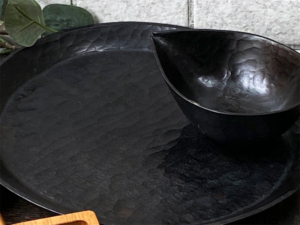 三谷龍二 黒漆 お盆 木の器 大皿 28.5cm 現代作家 ■