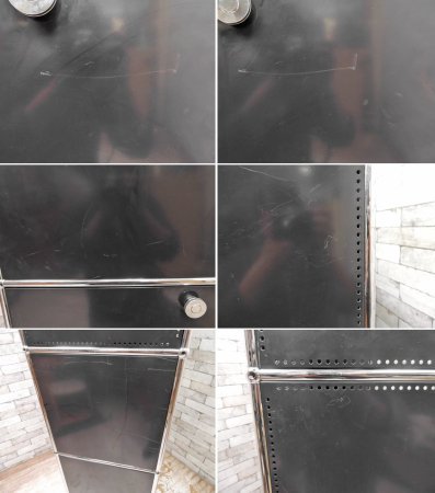 USMモジュラーファニチャー USMハラー USM Haller シェルフ 1列5段 ブラック ドロワー1杯 ドロップダウンドア×2 付き 定価約26万円 ●