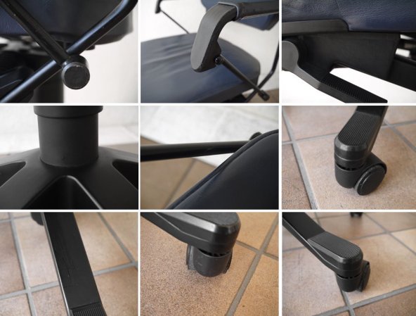 ジロフレックス giroflex スイス 名作 オフィスチェア ハイバックアームチェア giroflex 33 デスクチェア ワークチェア ネイビーブルー レザー仕様 参考価格:約120,000- ◇