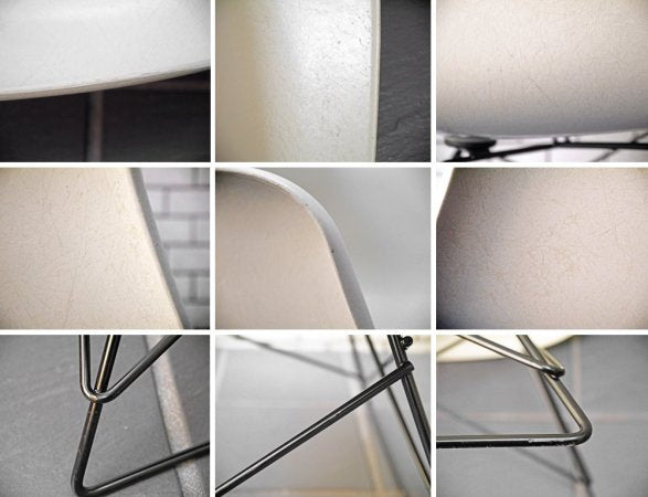 ハーマンミラー Herman Miller アームシェルチェア ラウンジチェア LAR キャッツクレイドル ラウンジベース ホワイト C&R イームズ 現行FRP製 ■
