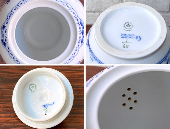 ロイヤルコペンハーゲン ROYAL COPENHAGEN ブルーフルーテッド ハーフレース ティーポット ■