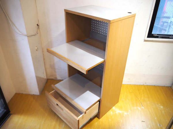 ウニコ unico ヒュッテ HUTTE レンジスタンド オーク無垢材 レンジボード キッチン家電棚 メラミン化粧板 末次家具 ★