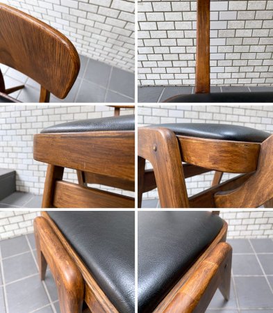 関家具 コンフィ COMFY プラモ Plamo ダイニングチェア スタッキング PVCレザー 北欧ビンテージスタイル B ■