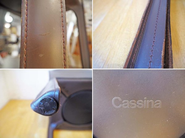 カッシーナイクスシー cassina ixc. 412 キャブチェア CAB マリオ・ベリーニ アームレス 本革 イタリア モダンデザイン ★