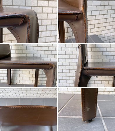 カッシーナイクスシー Cassina IXC. キャブチェア 412 CAB マリオ・ベリーニ MARIO BELLINI 本革 ブラウン イタリアンモダン ■