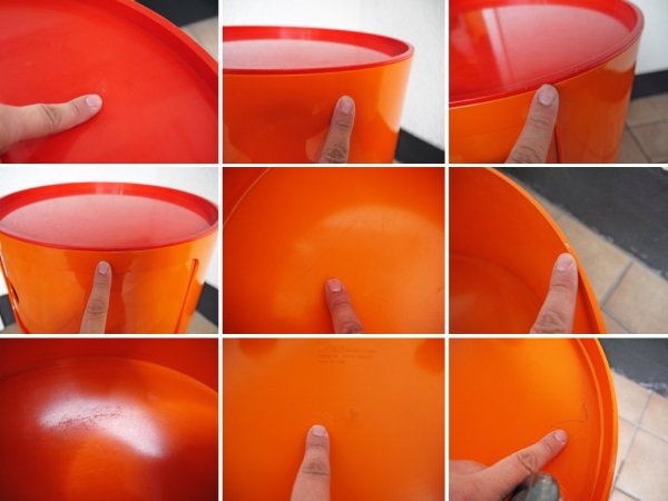カルテル Kartell ビンテージ ラウンドエレメント 旧キャスター付き Anna Castelli Ferrieri プラスチック スペースエイジ ミッドセンチュリー MoMA 希少 ◇