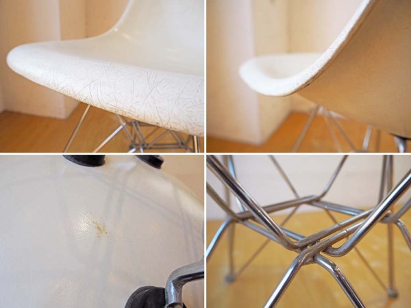 ハーマンミラー Herman Miller サイドシェルチェア 2ndビンテージ FRP製 パーチメント 1stタイプ エッフェルベース チャールズ&レイ イームズ ★