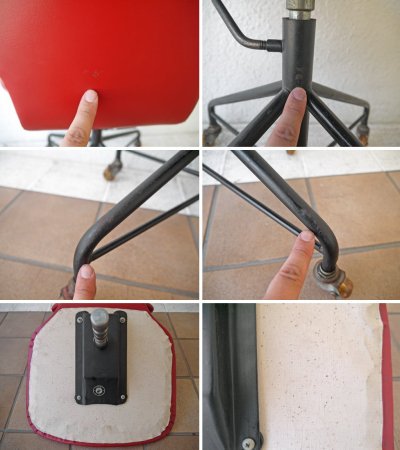 ニッソー ハイモールド NISSO HI-MOLD ビンテージ PVC キャスターチェア デスクチェア 昇降式 剣持勇 スタイル 70'S 昭和 レトロ ◇