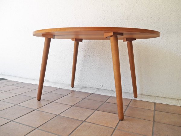 ウニコ unico アルベロ ALBERO 希少 廃盤 ダイニングテーブル オーバルトップ チーク 北欧スタイル カフェテーブル 状態良好! ◇