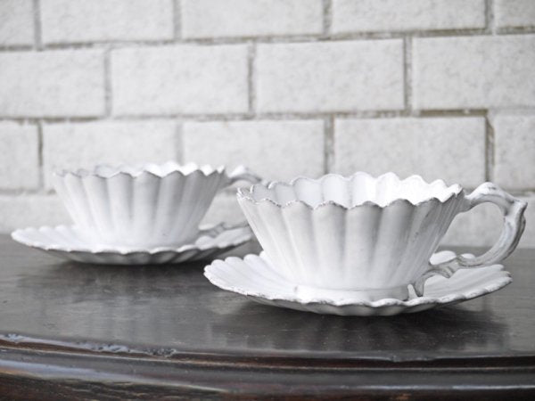 アスティエ・ド・ヴィラット Astier de Villatte マーガレット Marguerite ティーカップ&ソーサー A ■