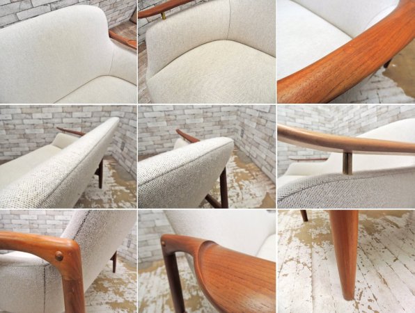 キタニ KITANI FJ-02 2シーターソファ ウォールナット材 フィン・ユール FINN JUHL デザイン 北欧名作家具 ●