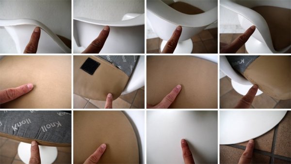ノルスタジオ Knoll Studio ノール エーロ・サーリネン Eero Saarinen チューリップ アームチェア 回転式 白ベース 本革シート 定価¥314,600以上 A ◇