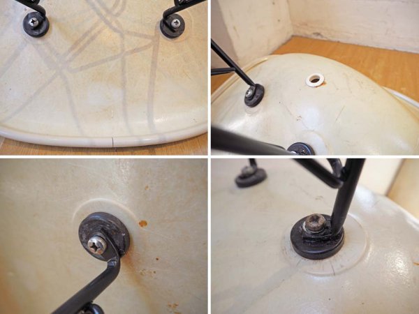 ハーマンミラー Herman Miller サイドシェルチェア ブラックエッフェルベース1stタイプ C&R イームズ アプホルスター エンボスレス ブラウン ★