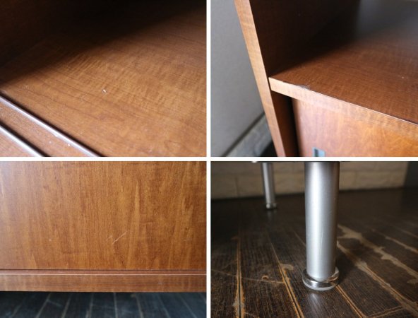 モモナチュラル Momo Natural サイドボード キャビネット AVボード 木製収納家具 スチール脚 希少廃番 ◎