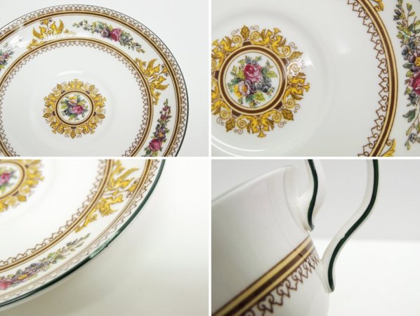 ウェッジウッド WEDGWOOD コロンビア COLUMBIA エナメル ENAMELLED カップ&ソーサー C/S 白磁 ボーンチャイナ BONE CHINA 英国食器 A ●