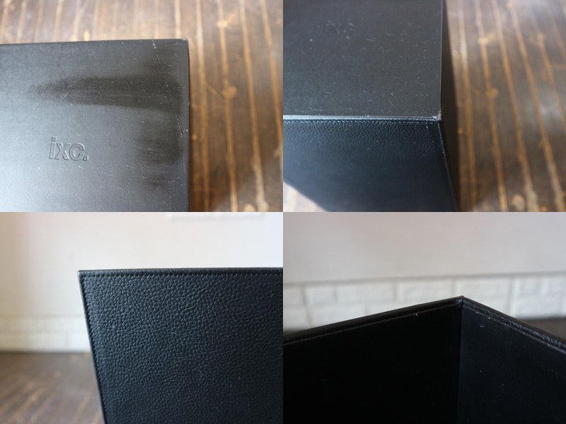 カッシーナ イクスシー Cassina IXC. オリジナル レザー ダストボックス ブラック ゴミ箱 モダンデザイン イタリア ◎