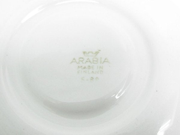 アラビア ARABIA ステンシル ポルトガドット カップ&ソーサー C&S イエロー ビンテージ Goran Back 北欧食器 ●