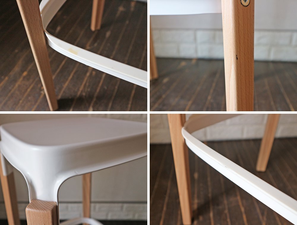 マジス Magis スティールウッドスツール Steelwood Stool スチールホワイト×ビーチ材 ロナン&エルワン・ブルレック◎