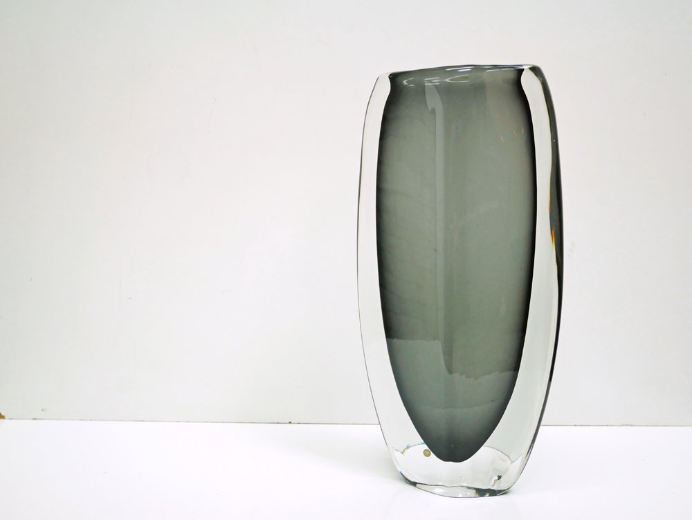 オレフォス Orrefors フラワーベース Sommerso グレー 3538/738 ガラス