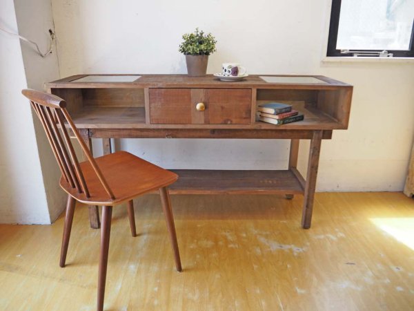 ダルトン DULTON ダーシー コンソール ガラストップ DARCEY PINE CONSOLE GLASS TOP リサイクルウッド パイン ★