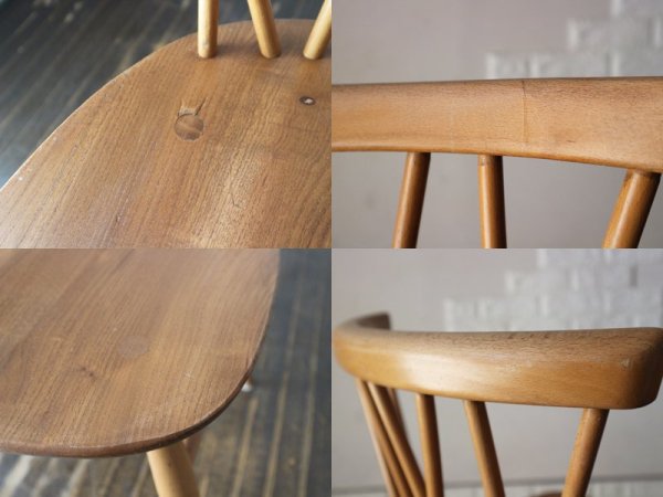 アーコール Ercol クロスバックチェア エックスバックチェア ダイニングチェア 60's エルム×ビーチ ビンテージ ◎