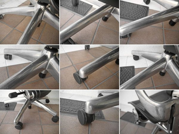 ハーマンミラー Herman Miller アーロンチェア Bサイズ ポスチャーフィット ポリッシュドアルミベース × クラシックカーボン フル装備 定価¥234,300- ◇