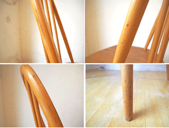 アーコール Ercol ビンテージ クエーカー サイドチェア ダイニングチェア エルム材 ビーチ材 UKビンテージ ★