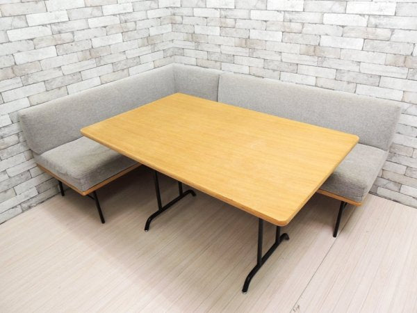 ウニコ unico ファニート FUNEAT ベンチ バックレスト オーク材 鉄脚 カバーリング W125cm レトロデザイン カフェスタイル ●