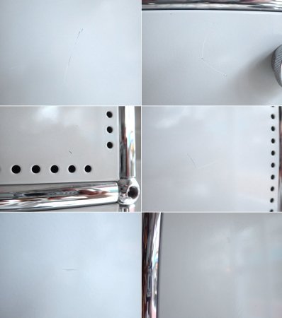 USMモジュラーファニチャー USMハラーシステム 1列4段 シェルフ キャビネット フラップ扉×1 ドロップダウンドア×2 ドロワー1杯 ライトグレー A ♪