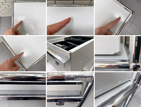 ユーエスエムハラー USM Haller モジュラーファニチャー Modular Furniture ハラーシステム ロールボーイ デスクワゴン ライトグレー A ■