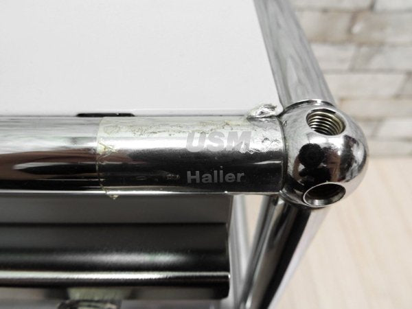 USMモジュラーファニチャー ハラーシステム Haller ロールボーイ デスクワゴン キャビネット ライトグレー 鍵付き A ●