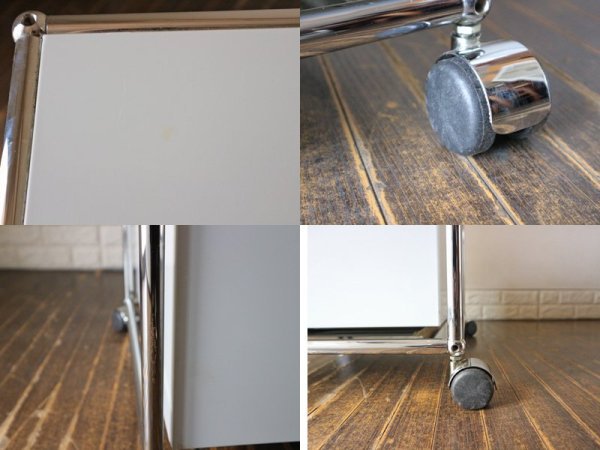 USMモジュラーファニチャー ハラーシステム Haller ロールボーイ デスクワゴン キャビネット ライトグレー A ◎