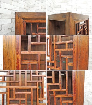 李朝家具 朝鮮棚 ディスプレイキャビネット 飾り棚 和モダン ●