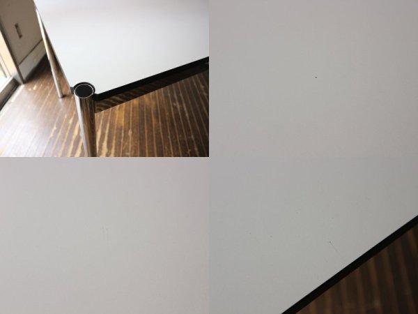 USMモジュラーファニチャー USM Haller USMハラーテーブル ワーキングデスク ダイニングテーブル 幅150cm アジャスター 高さ調整機能付き ホワイト モダンデザイン B ◎