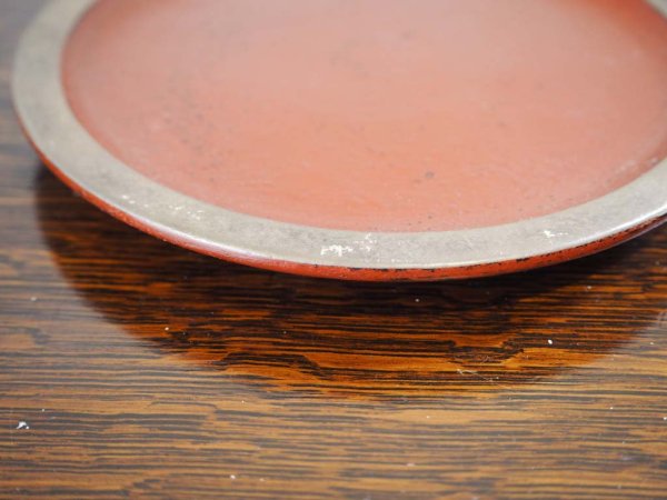 赤木 明登 漆 根来皿 銘々皿 朱色 ぬりもの 漆塗り物 直径14cm 茶托 小皿 日の丸 ★