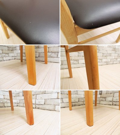 フィンダール・モブラー Findahl Mobelfabrik モスボル Mosbol ウォールナット × ビーチ × 合皮 ダイニングチェア デンマーク ●