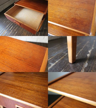 北欧 ヴィンテージ サイドテーブル スウェーデン チーク × ビーチ ナイトテーブル サイドチェスト ◎