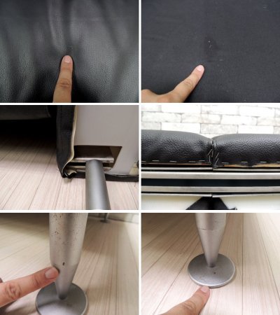 ボーコンセプト BoConcept I.D.V. 2 ソファ 3シーター 本革 レザー デンマーク 北欧 推定20万円以上 ●