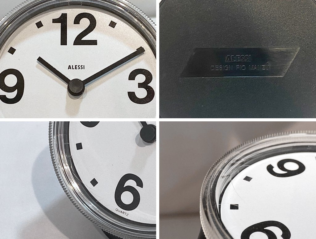 アレッシィ ALESSI クロノタイム CRONOTIME テーブルクロック ピオ・マンズ Pio Manzu 置時計 ブラック レトロ クラシック MoMA イタリア ■