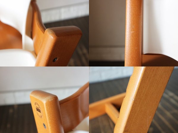ストッケ STOKKE トリップトラップ TRIPP TRAPP ベビーチェア キッズチェア チェリー 新型初期 プラスチックガード&背もたれ付き ◎