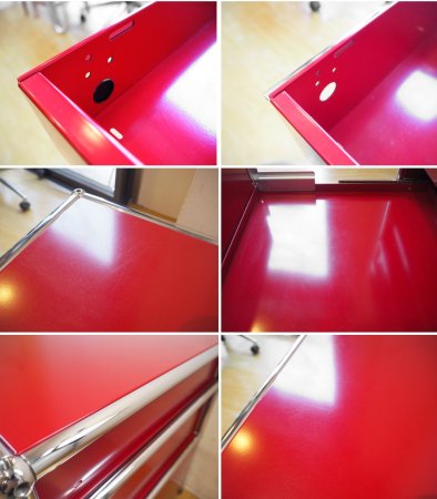 USMモジュラーファニチャー USM Haller USM ハラー キャビネット ルビーレッド 3段 ドロワー4杯 エクステンションドア エクステンションシェルフ ★