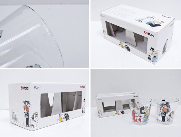 イッタラ iittala ムーミン タンブラー グラス イエローテール & ムーミンと火星人 2客セット 箱付 廃番 希少 イタリア製 ●
