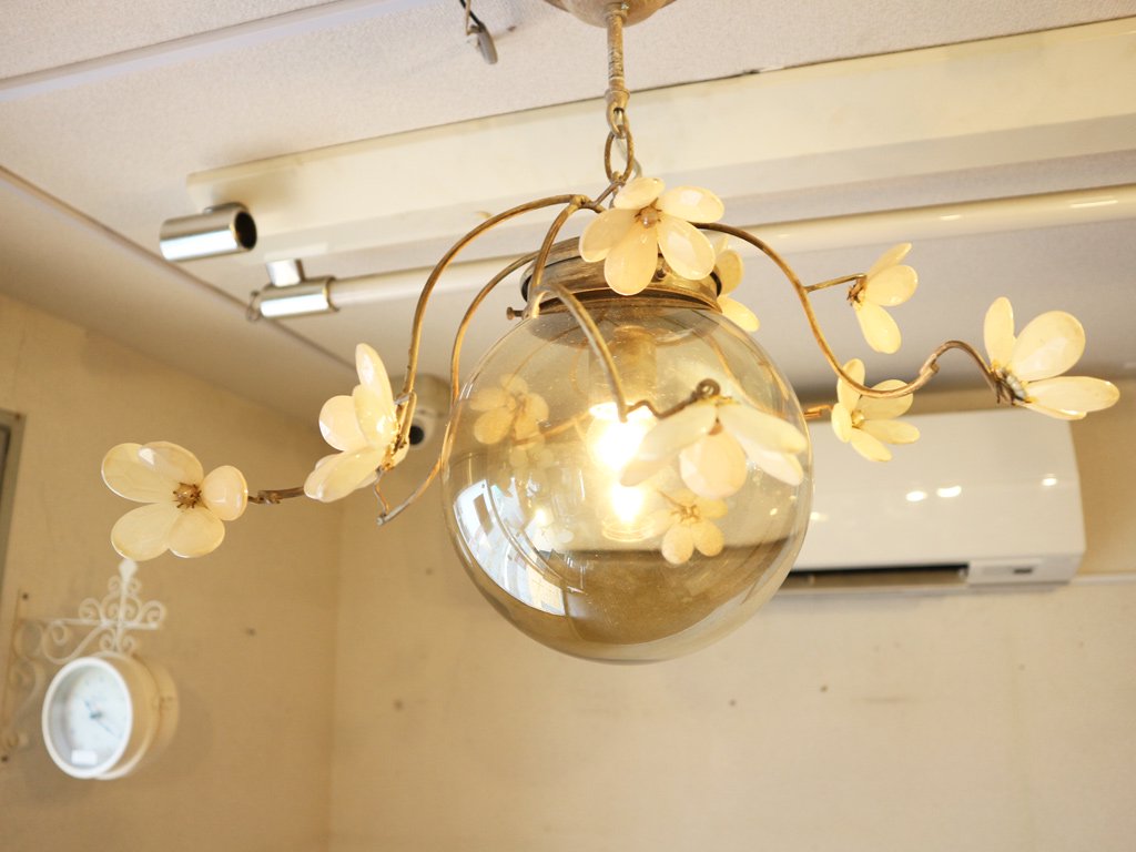 HPデコ H.P.Deco フラワーボールランプ Globe Branches ブラウン ペンダントライト 定価¥108,900 ◎
