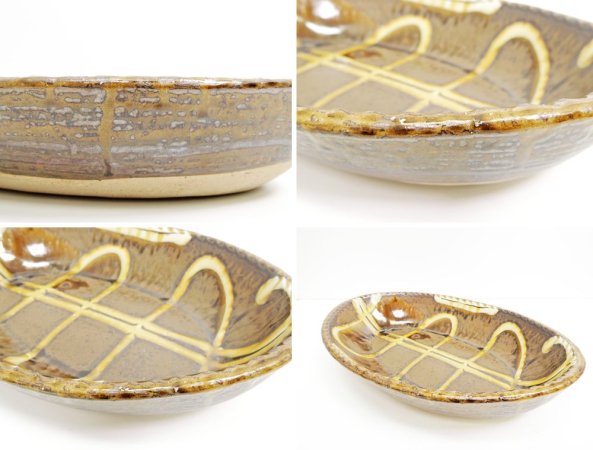 益子焼窯元 つかもと 取扱い スリップウェア Slipware オーバル皿 大鉢 非売品 ●