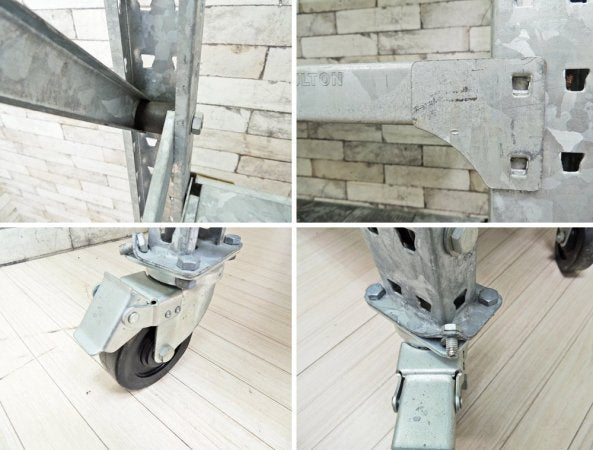 ダルトン DULTON ガルバナイズドシェルフ Galvanized shelf ダブル スチール キャスター付 インダストリアルデザイン 定価\125,400- ●